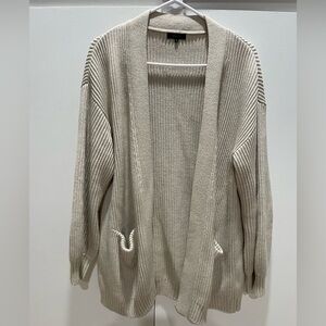 Quince - 100% Organic Cotton Oversized Cardigan - size small - Speckled Beige